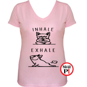 kutya póló inhale női pink