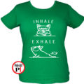 kutya póló inhale női zöld