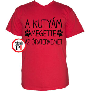 kutya póló megette piros