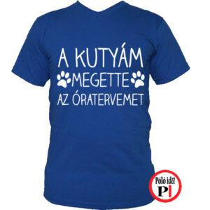 kutya póló megette kék