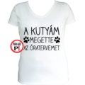 kutya póló megette női fehér