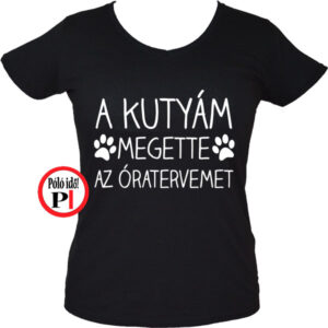 kutya póló megette női fekete