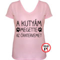 kutya póló megette női pink