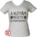 kutya póló megette női szürke