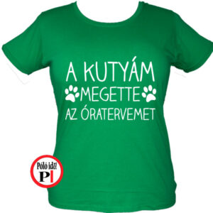 kutya póló megette női zöld