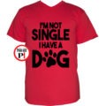 kutya póló not single piros