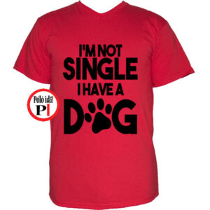 kutya póló not single piros