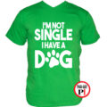 kutya póló not single zöld