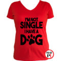 kutya póló not single női piros