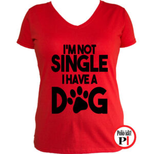 kutya póló not single női piros
