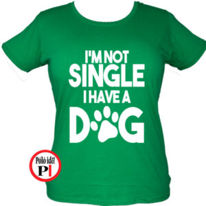 kutya póló not single női zöld
