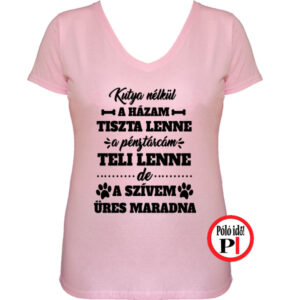 kutya póló üres női pink