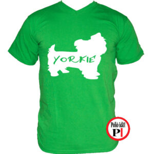 kutya póló yorkie zöld