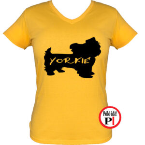 kutya póló yorkie női citrom