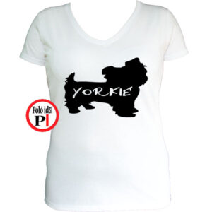 kutya póló yorkie női fehér