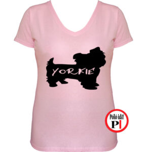 kutya póló yorkie női pink