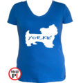 kutya póló yorkie női kék