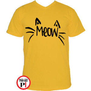 macska póló meow citrom