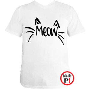 macska póló meow fehér