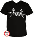 macska póló meow fekete