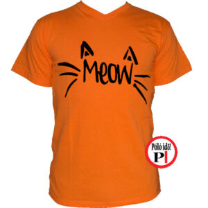 macska póló meow narancs