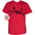 macska póló meow piros