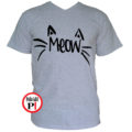 macska póló meow szürke