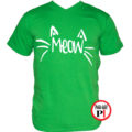macska póló meow zöld