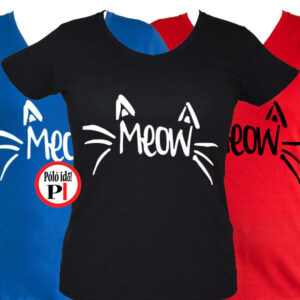 macska póló meow női