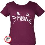macska póló meow női burgundi