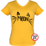 macska póló meow női citrom