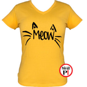 macska póló meow női citrom