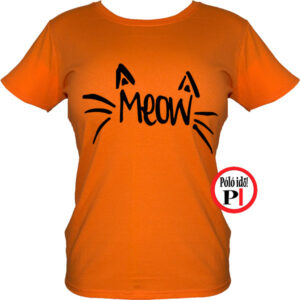 macska póló meow női narancs