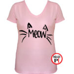 macska póló meow női pink