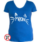 macska póló meow női kék