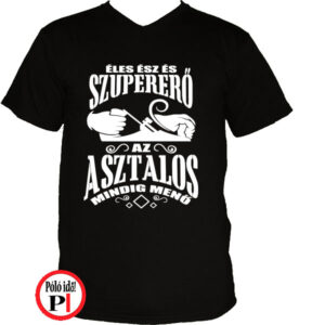 asztalos póló menő fekete