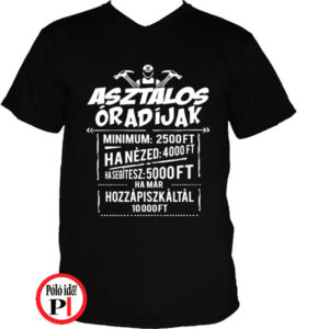 asztalos póló óradíjak fekete