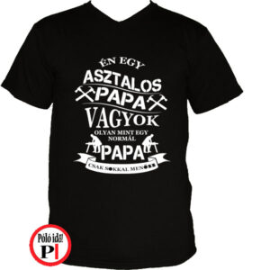 asztalos póló papa fekete