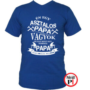 asztalos póló papa kék
