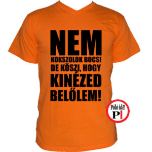 edző póló nem kokszolok narancs