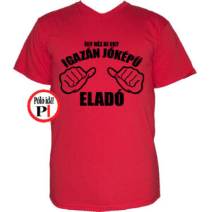 eladó póló jóképű piros