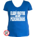 eladó póló nem pszichologus női kék