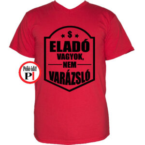 eladó póló nem varázsló piros