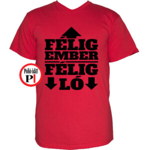 férfi póló félig ember piros