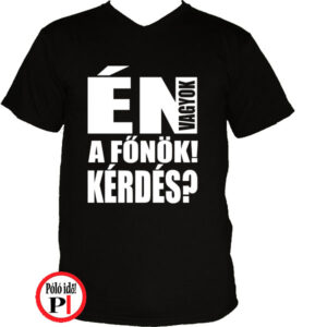 főnök póló kérdés fekete