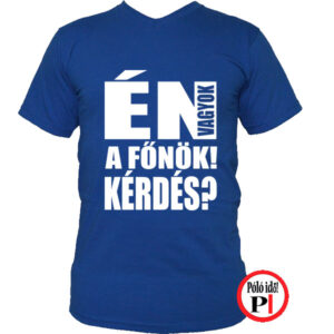 főnök póló kérdés kék