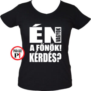 főnök póló kérdés női fekete