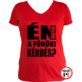 főnök póló kérdés női piros