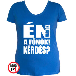 főnök póló kérdés női kék