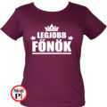 főnök póló legjobb női burgundi